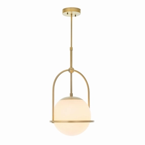 Eldorado Brass Art Deco Pendant With Opal Glass Shade ambient ceiling fixture