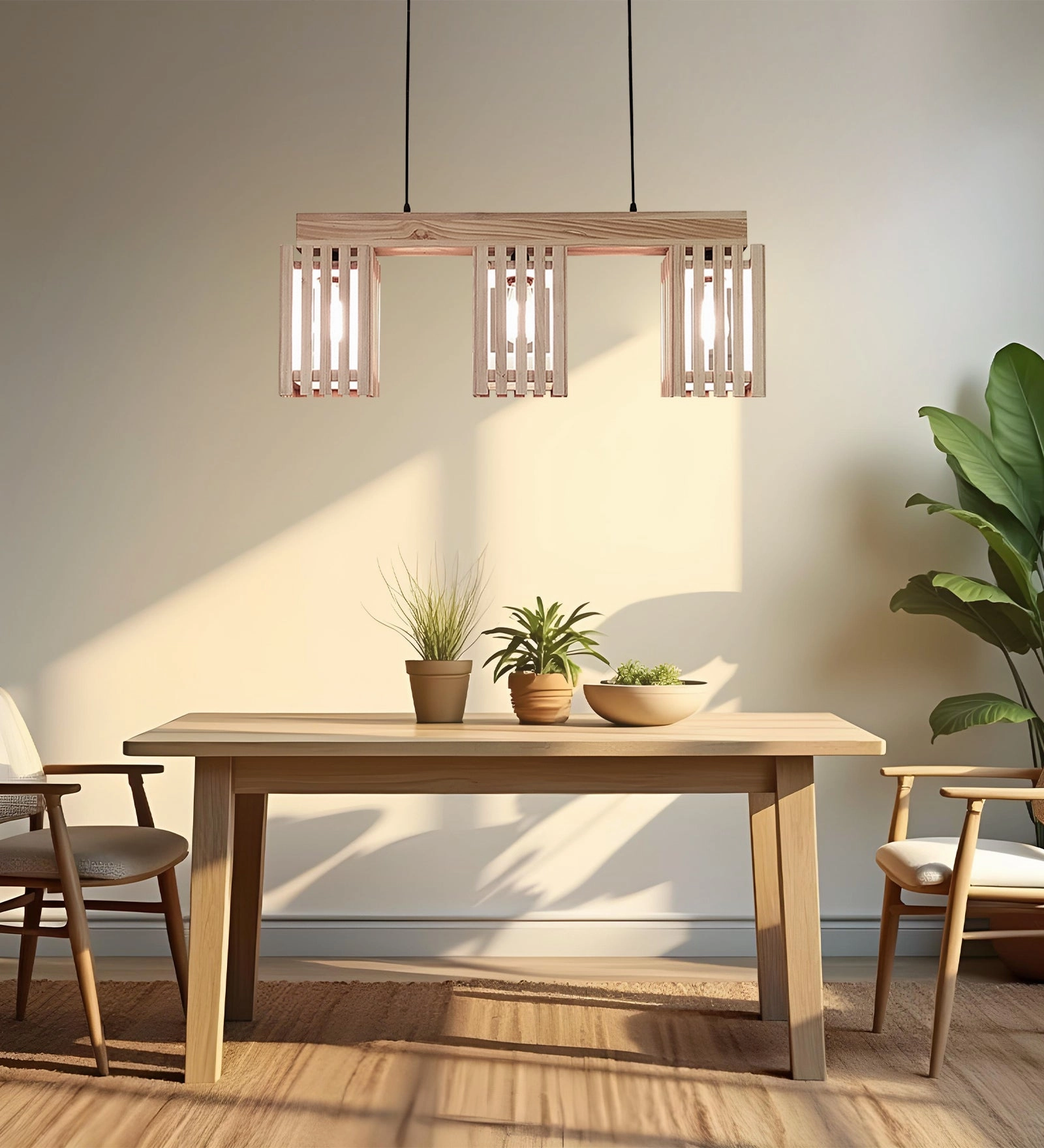 Elegant Beige Wooden Series Hanging Lamp (BULB NOT INCLUDED) decorative ceiling fixture