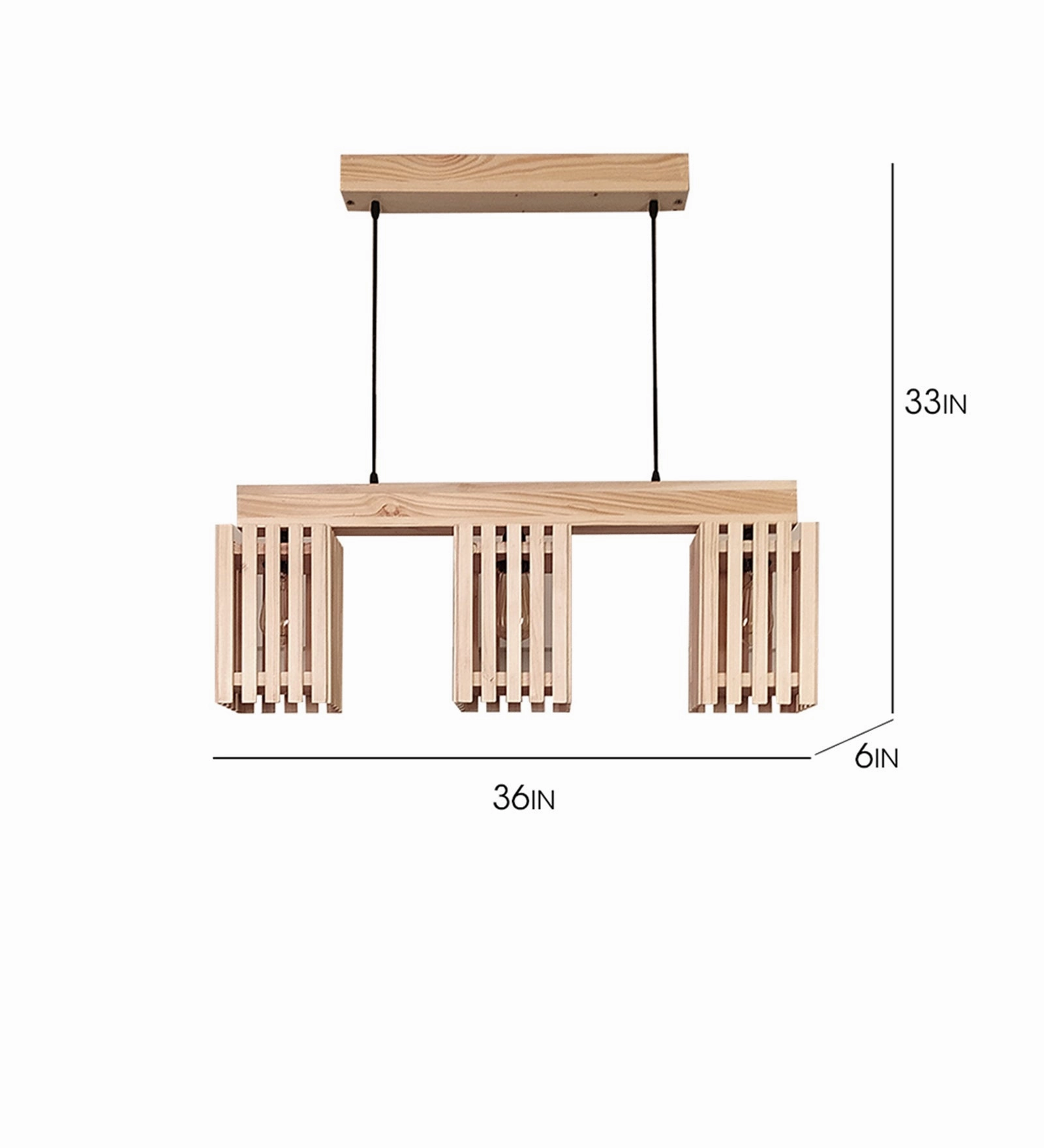 Elegant Beige Wooden Series Hanging Lamp (BULB NOT INCLUDED)