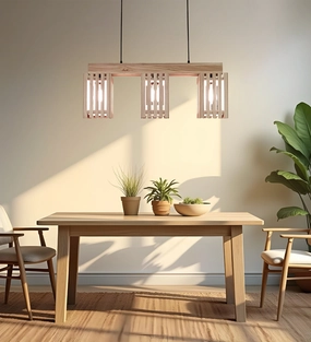 Elegant Beige Wooden Series Hanging Lamp (BULB NOT INCLUDED) decorative ceiling fixture