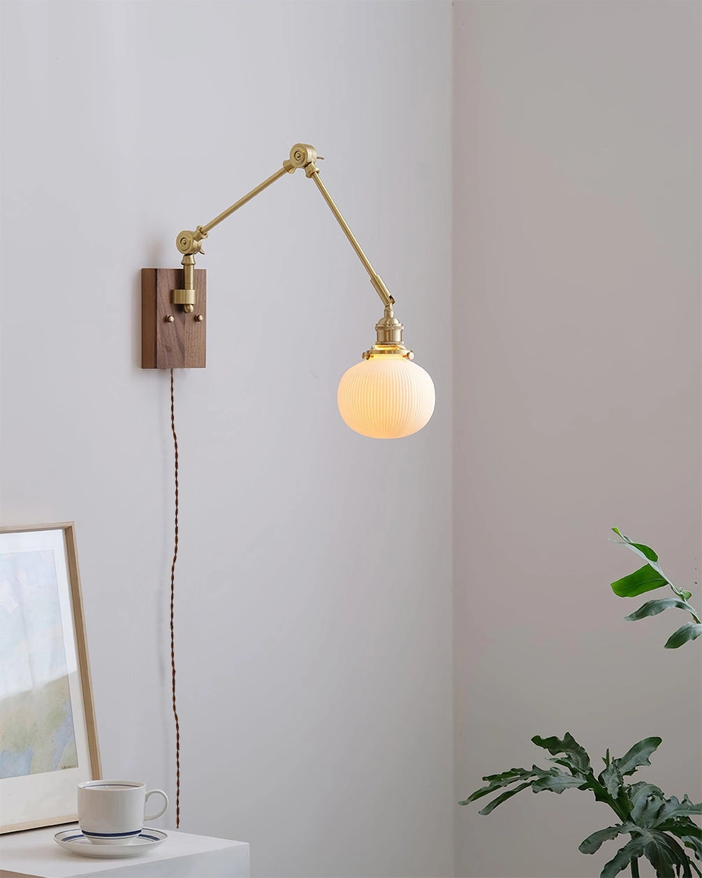 Elia Swing Arm Plug In Wall Lamp