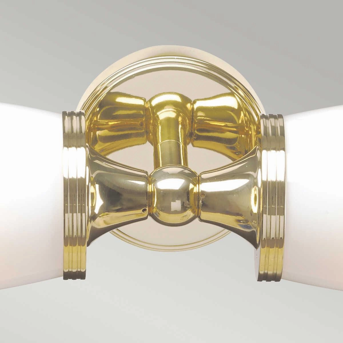 Eliot Polished Solid Brass Twin Arm Bathroom Wall Light