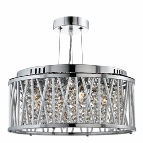 Elise 3 Light Chrome & Crystal Ceiling Flush/Pendant ambient ceiling fixture