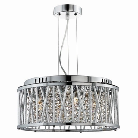 Elise 4 Light Chrome & Crystal Ceiling Flush/Pendant soft glow ceiling light