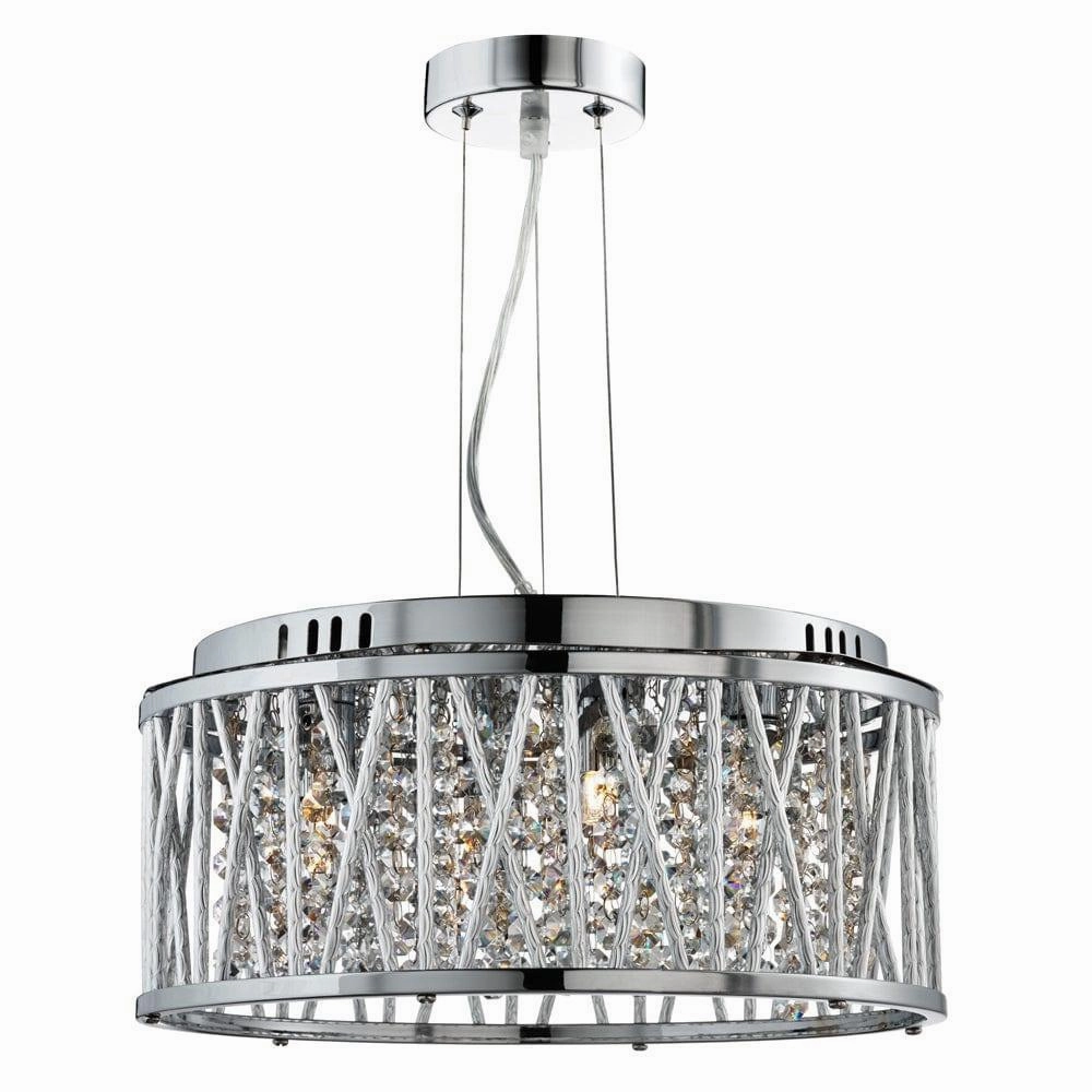 Elise 4 Light Chrome & Crystal Ceiling Flush/Pendant soft glow ceiling light