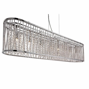 Elise 8 Light Chrome & Crystal Ceiling Flush/Pendant soft glow ceiling light