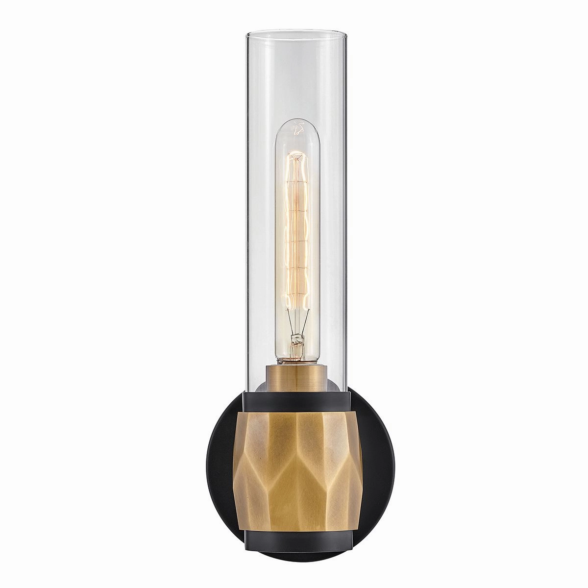 Ellison Black with Heritage Brass Wall Light.