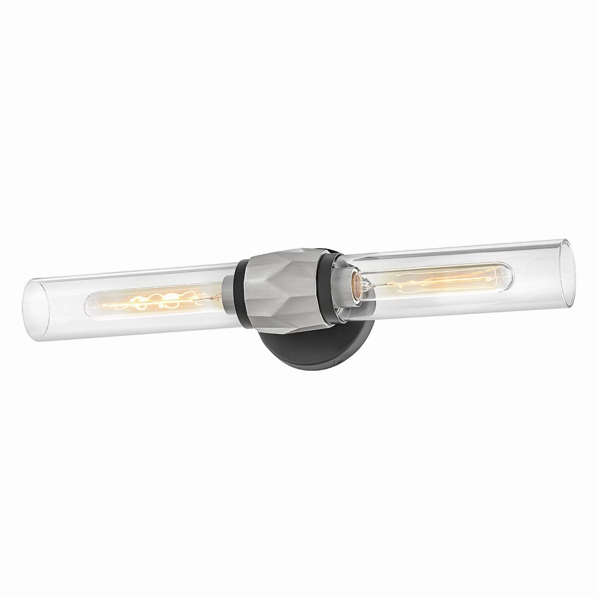 Ellison Double Black with Brushed Nickel Wall Light.