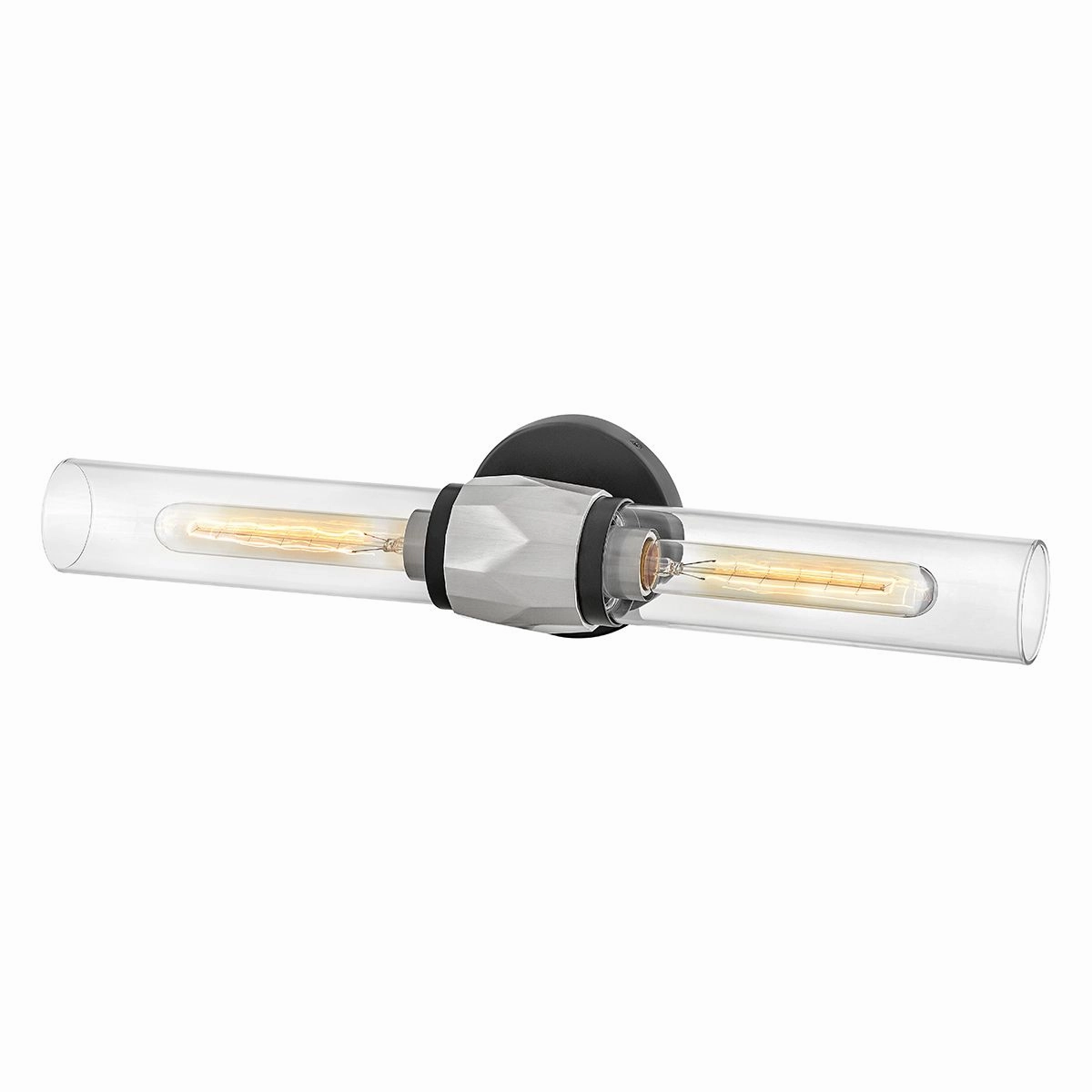 Ellison Double Black with Brushed Nickel Wall Light.