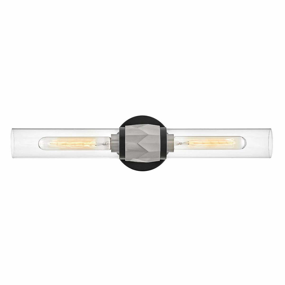 Ellison Double Black with Brushed Nickel Wall Light.