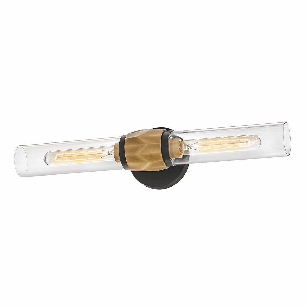 Ellison Double Black with Heritage Brass Wall Light.