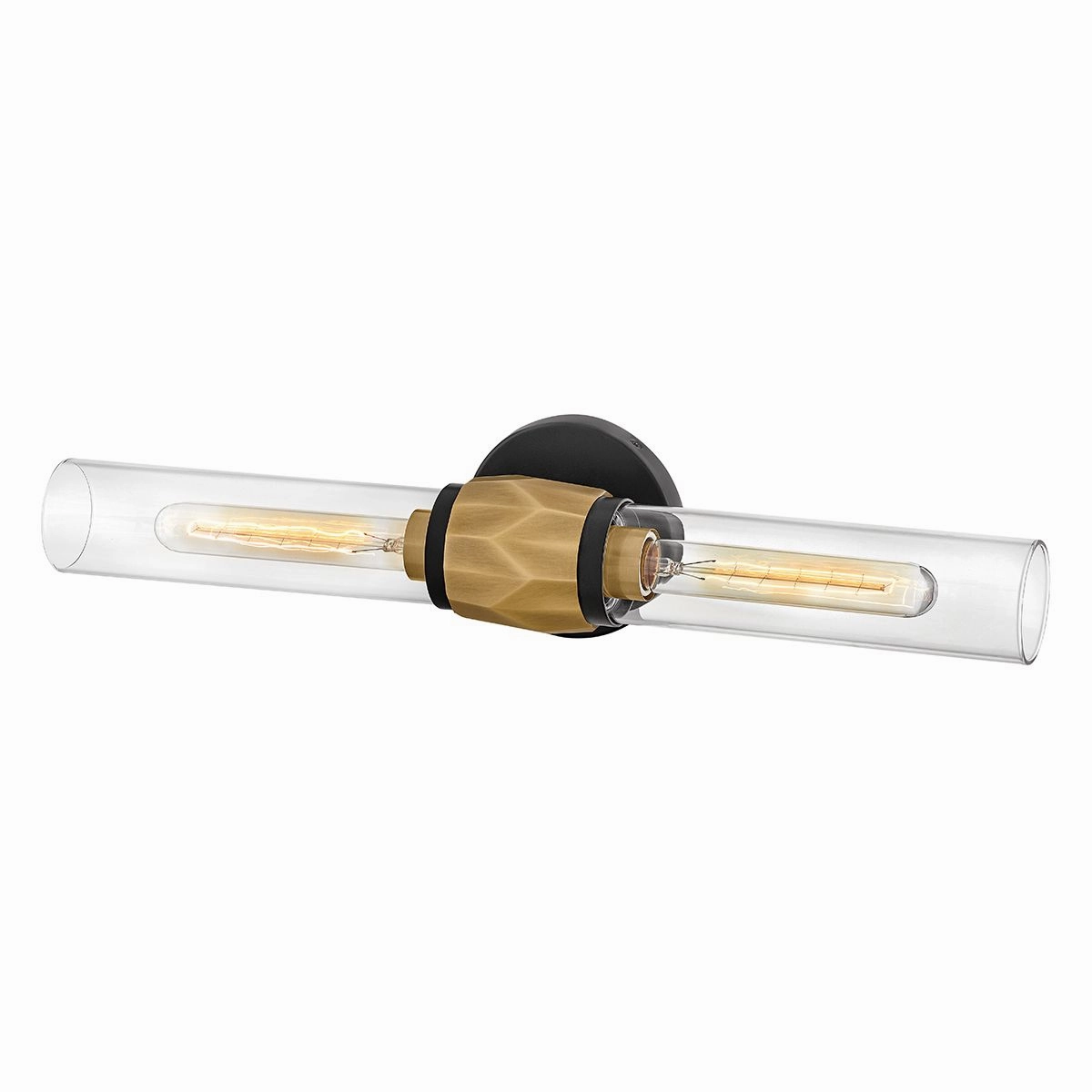 Ellison Double Black with Heritage Brass Wall Light.