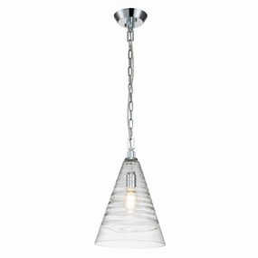 Elmore 1 Light Polished Chrome Pendant flush mount ceiling fixture