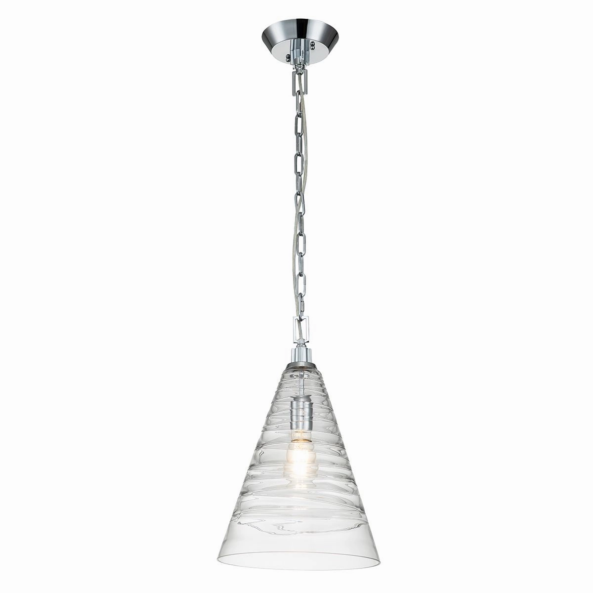 Elmore 1 Light Polished Chrome Pendant flush mount ceiling fixture