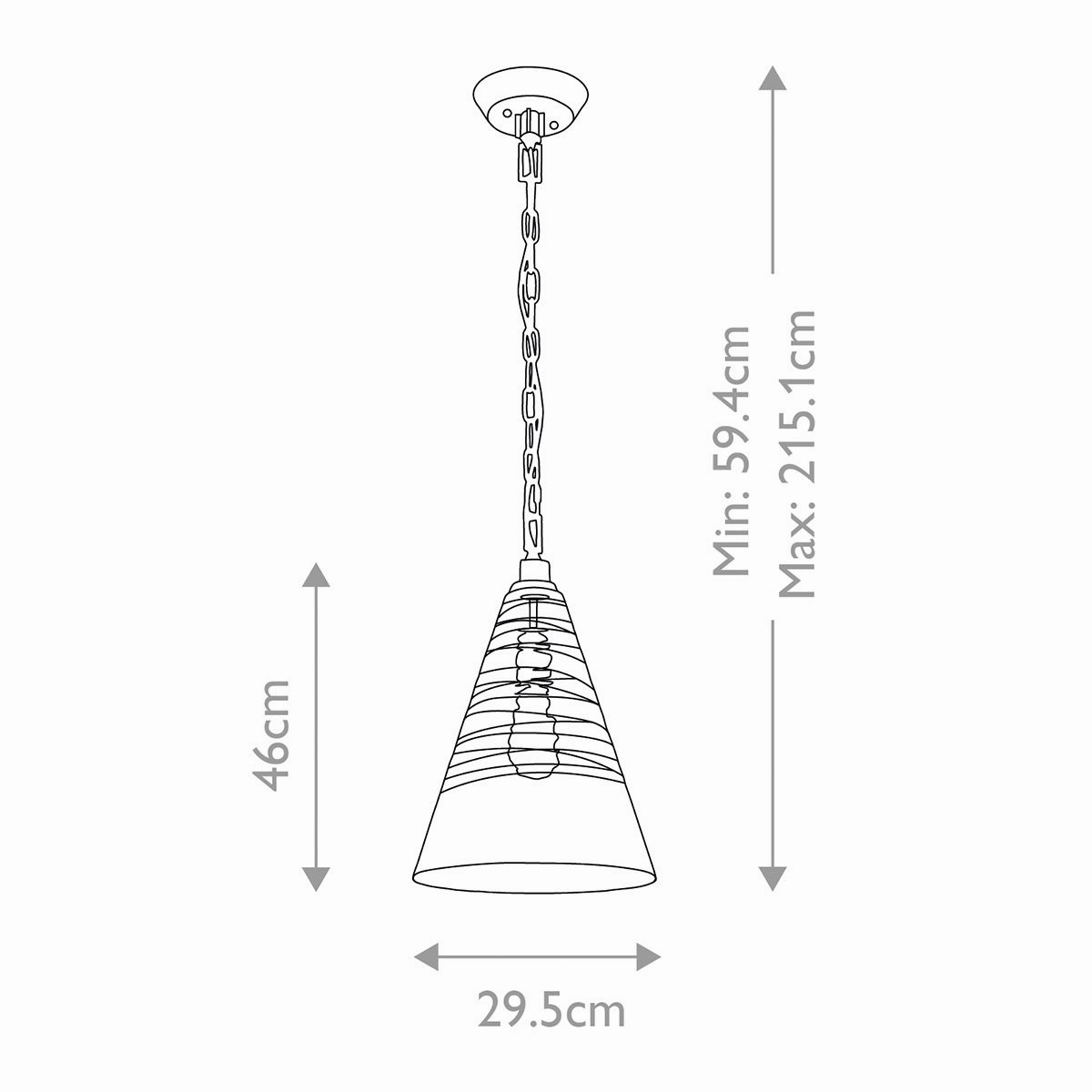 Elmore 1 Light Polished Chrome Pendant