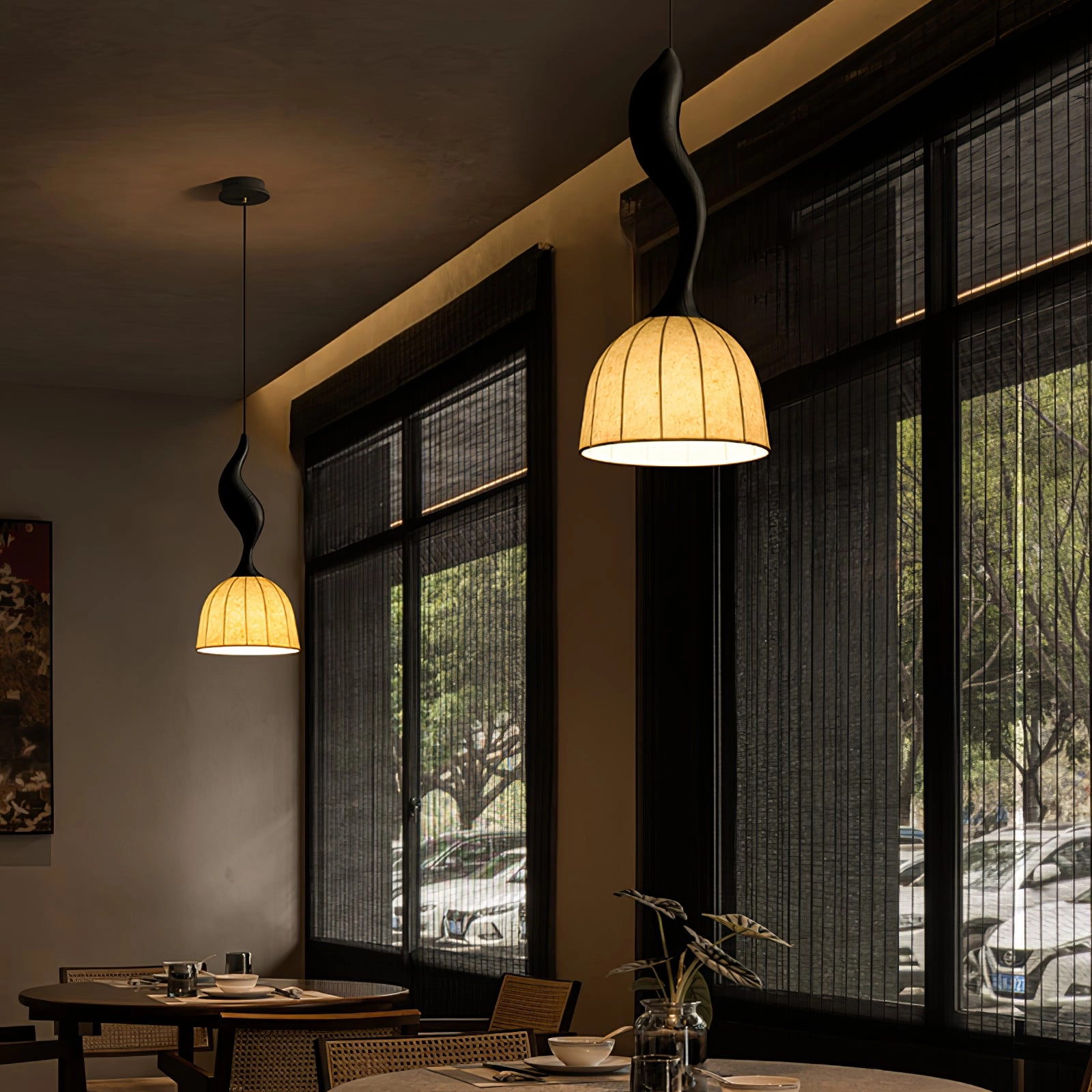 Elowen Twisted Wood Pendant Light