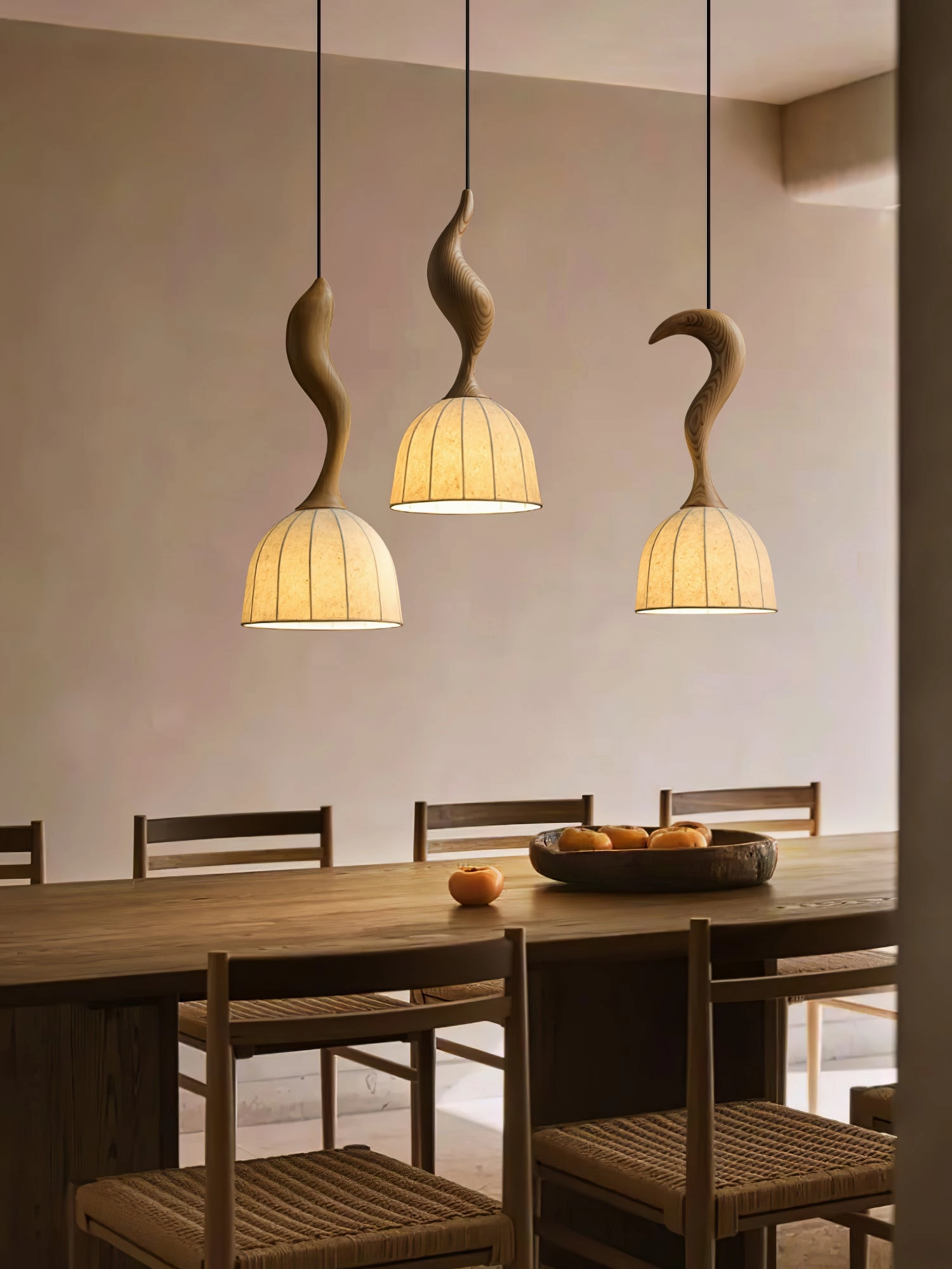 Elowen Twisted Wood Pendant Light