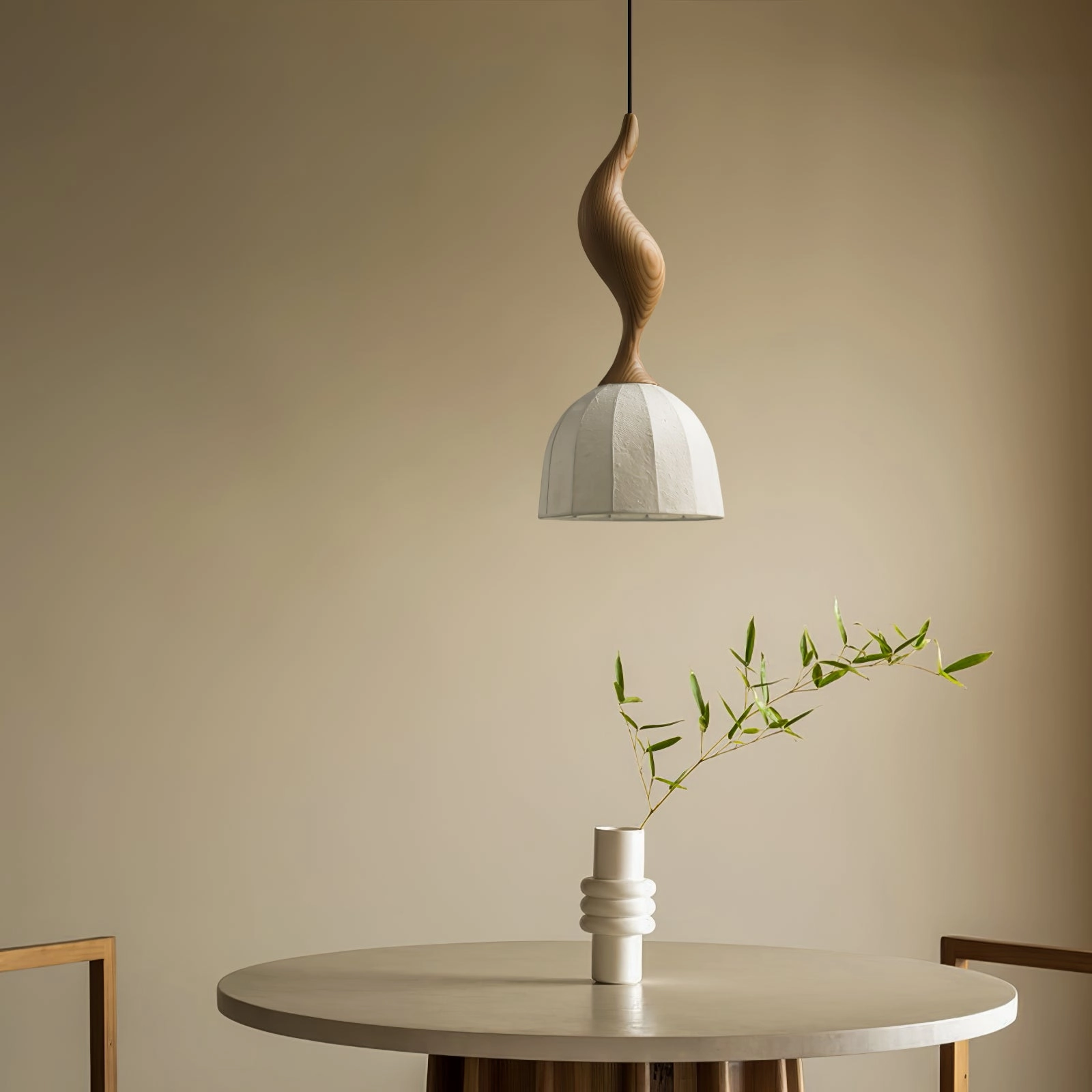 Elowen Twisted Wood Pendant Light