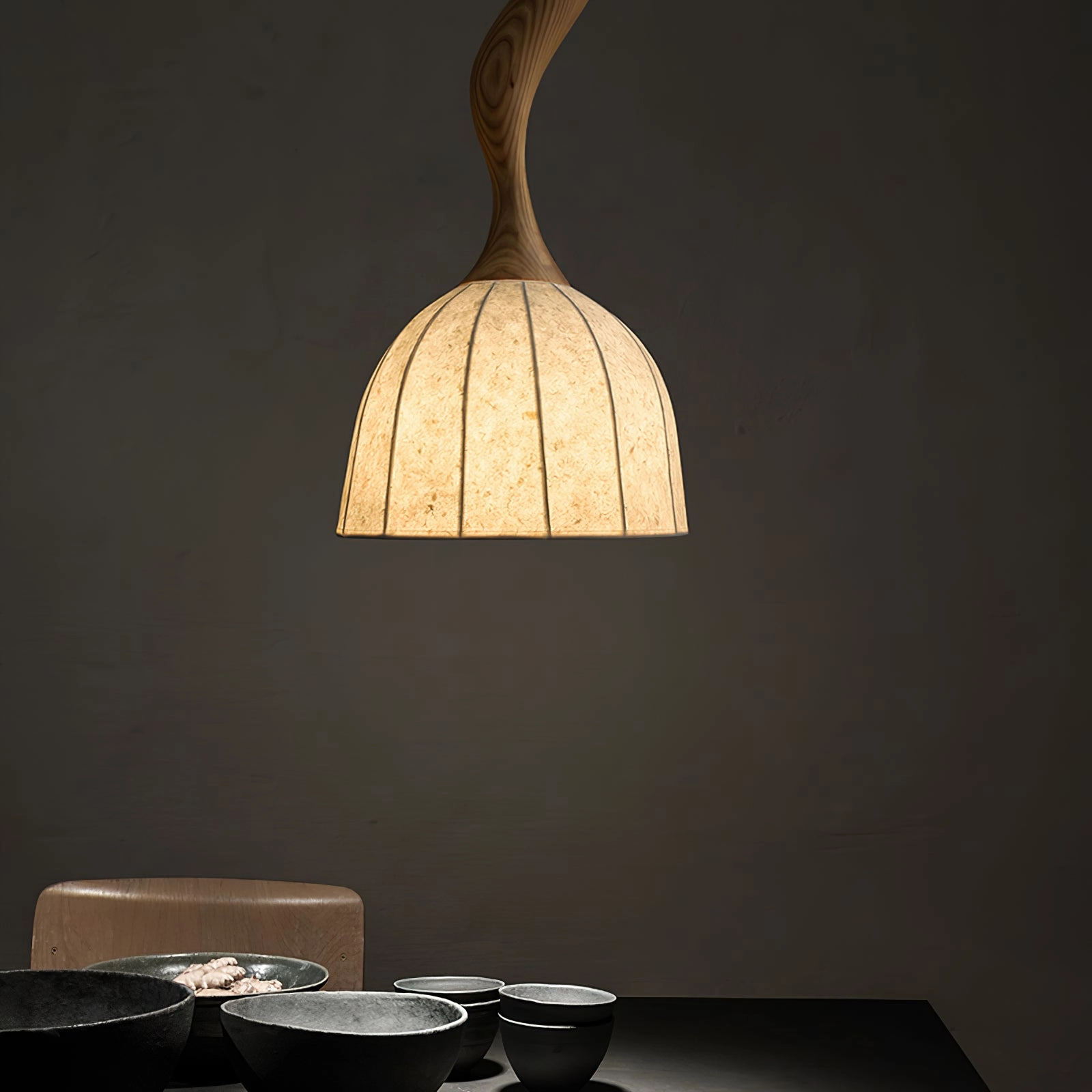 Elowen Twisted Wood Pendant Light