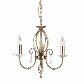 Elstead Aegean Aged Brass 3 Light Chandelier ambient ceiling fixture