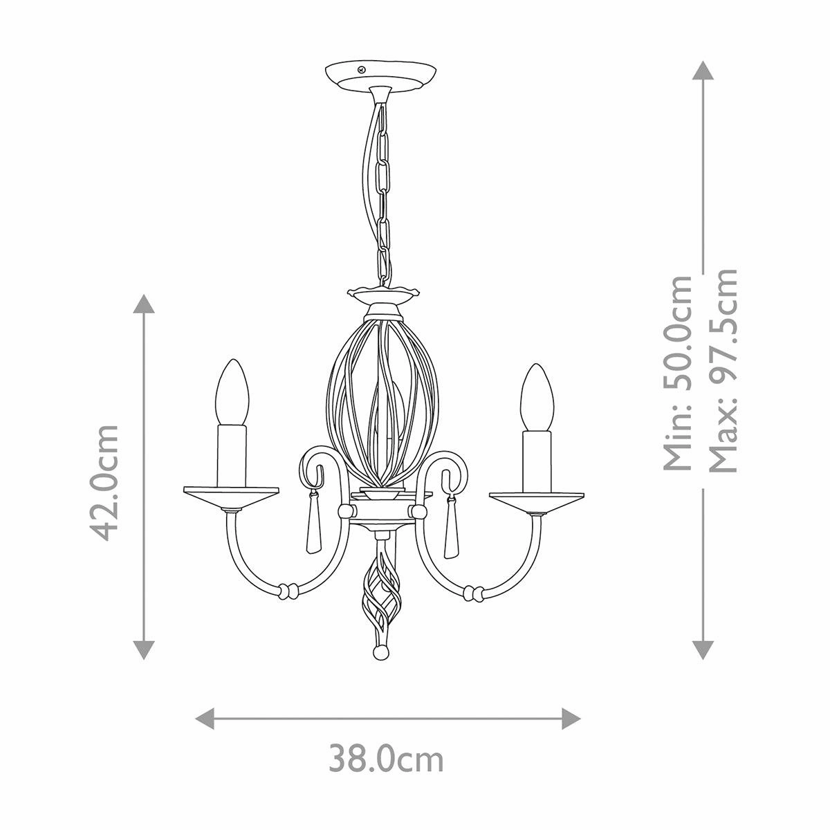 Elstead Aegean Polished Brass 3 Light Chandelier