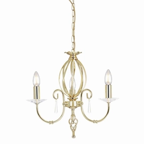 Elstead Aegean Polished Brass 3 Light Chandelier ambient ceiling fixture