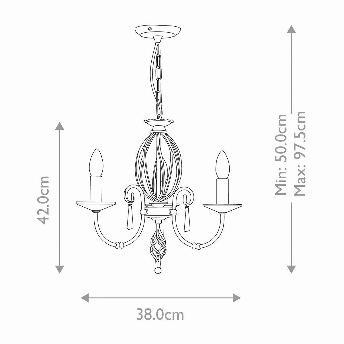 Elstead Aegean Polished Brass 3 Light Chandelier