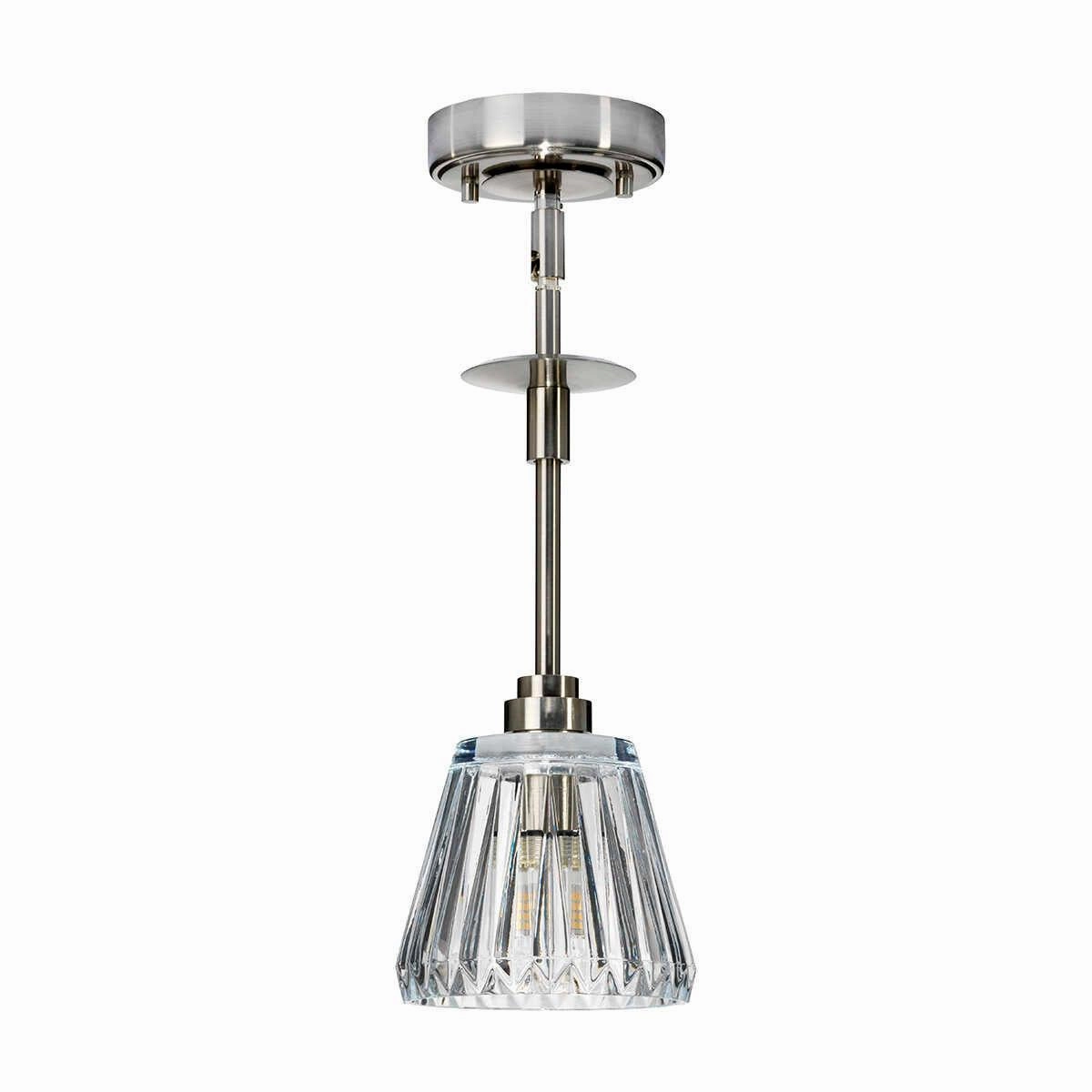 Elstead Agatha 1 Light Pendant Brushed Nickel Bathroom Light