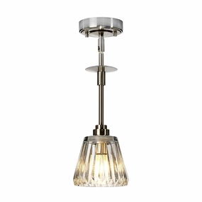 Elstead Agatha 1 Light Pendant Brushed Nickel Bathroom Light ambient ceiling fixture