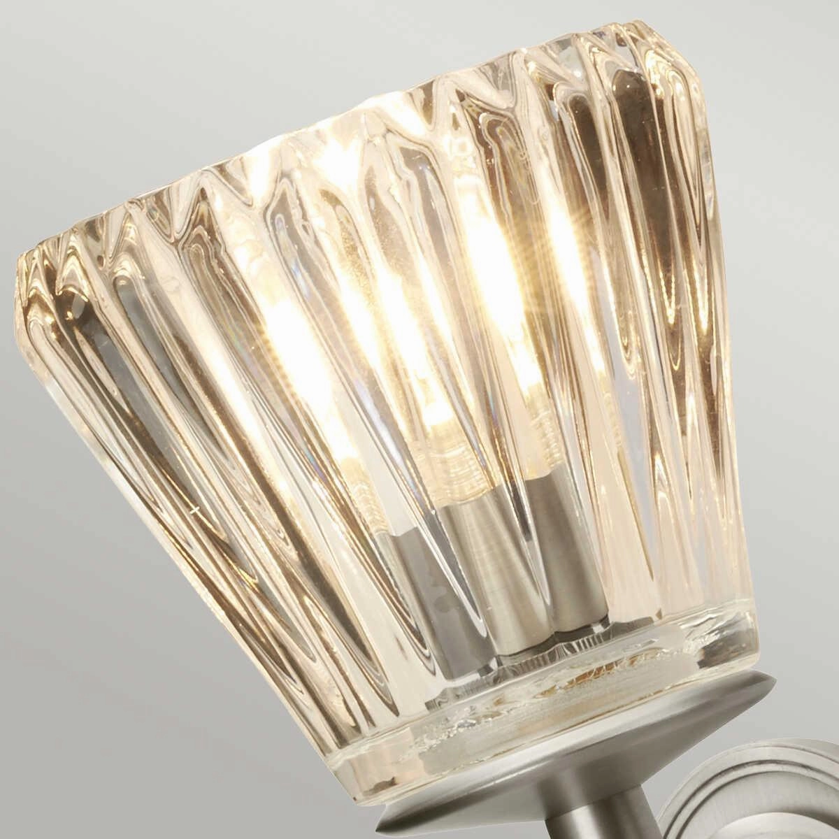 Elstead Agatha 2 Light Brushed Nickel Bathroom Wall Light
