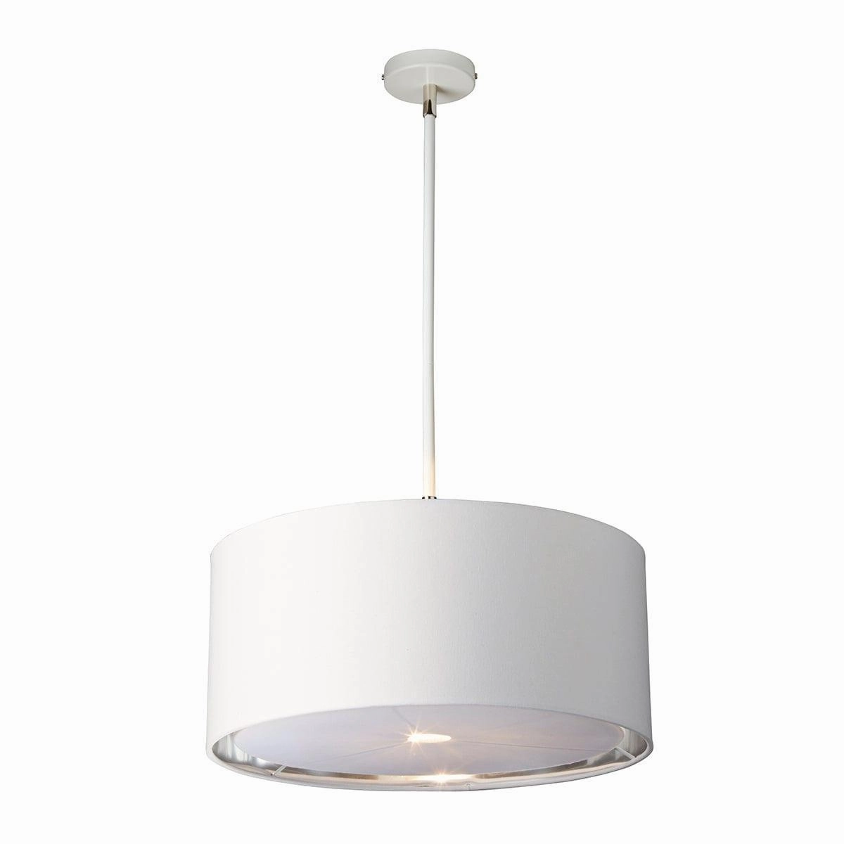 Elstead Balance 1 Light White & Nickel Ceiling Pendant soft glow ceiling light