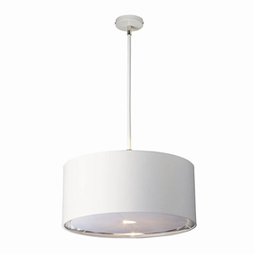Elstead Balance 1 Light White & Nickel Ceiling Pendant soft glow ceiling light