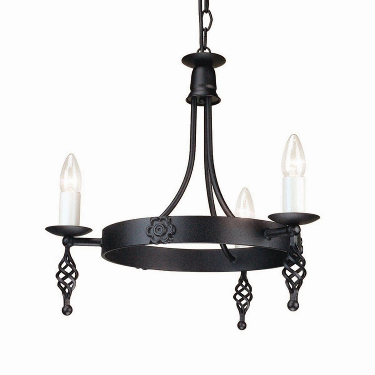 Elstead Belfry 3 Light Black Chandelier Ceiling Light ambient ceiling fixture