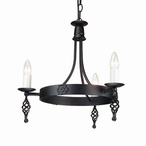 Elstead Belfry 3 Light Black Chandelier Ceiling Light ambient ceiling fixture