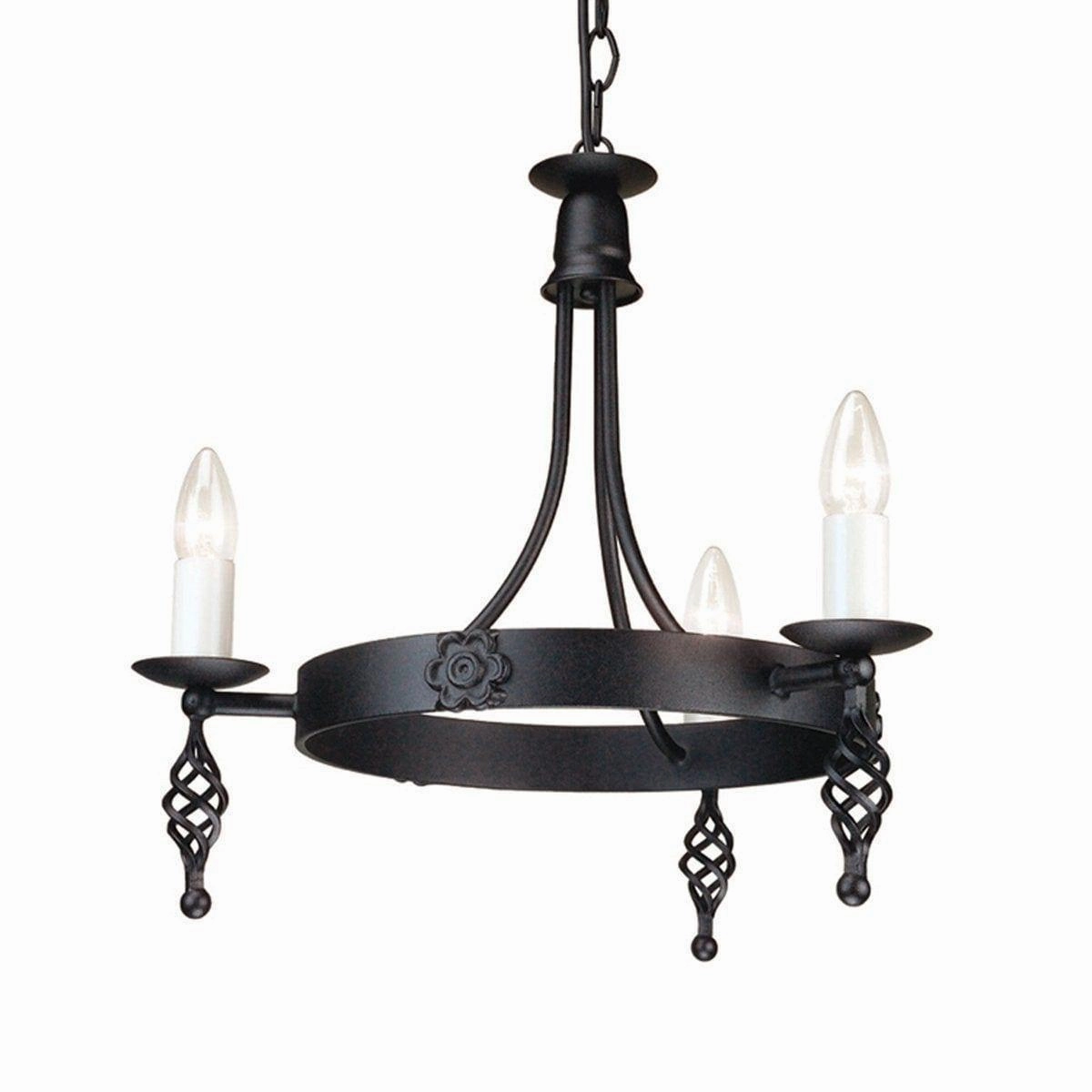 Elstead Belfry 3 Light Black Chandelier Ceiling Light soft glow ceiling light