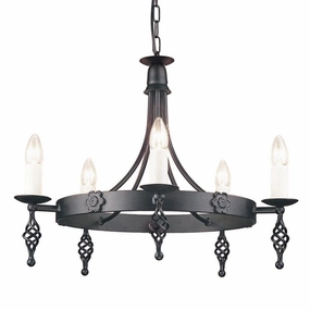 Elstead Belfry 5 Light Black Chandelier Ceiling Light soft glow ceiling light