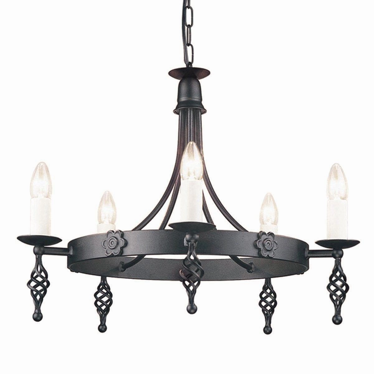 Elstead Belfry 5 Light Black Chandelier Ceiling Light soft glow ceiling light