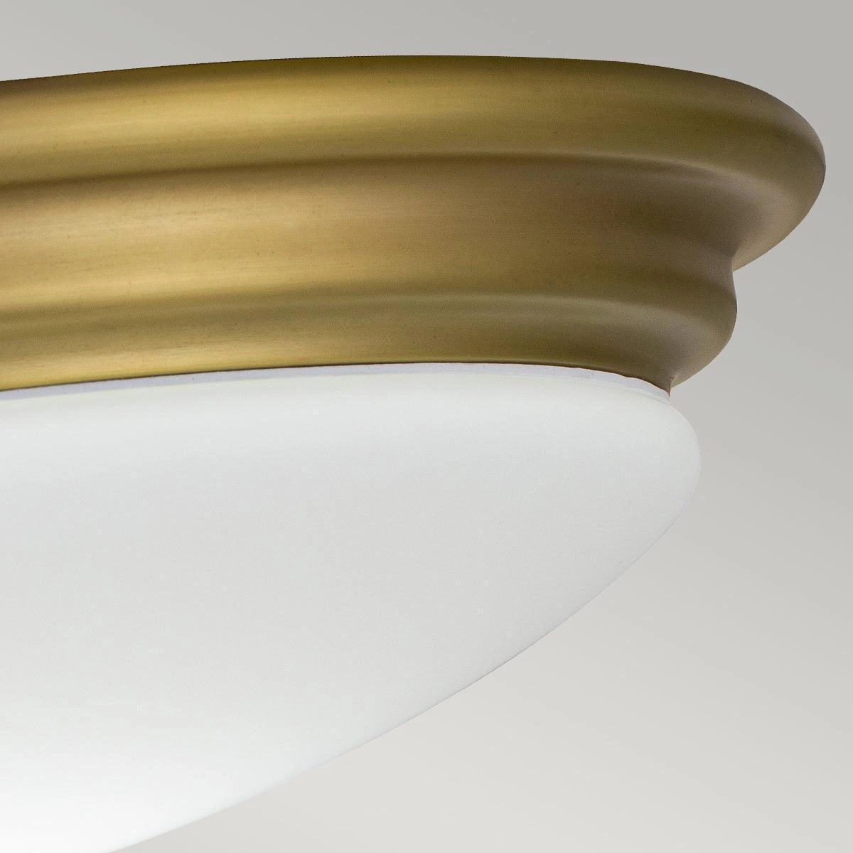 Elstead Brompton 1 Light Brass Bathroom Flush Mount