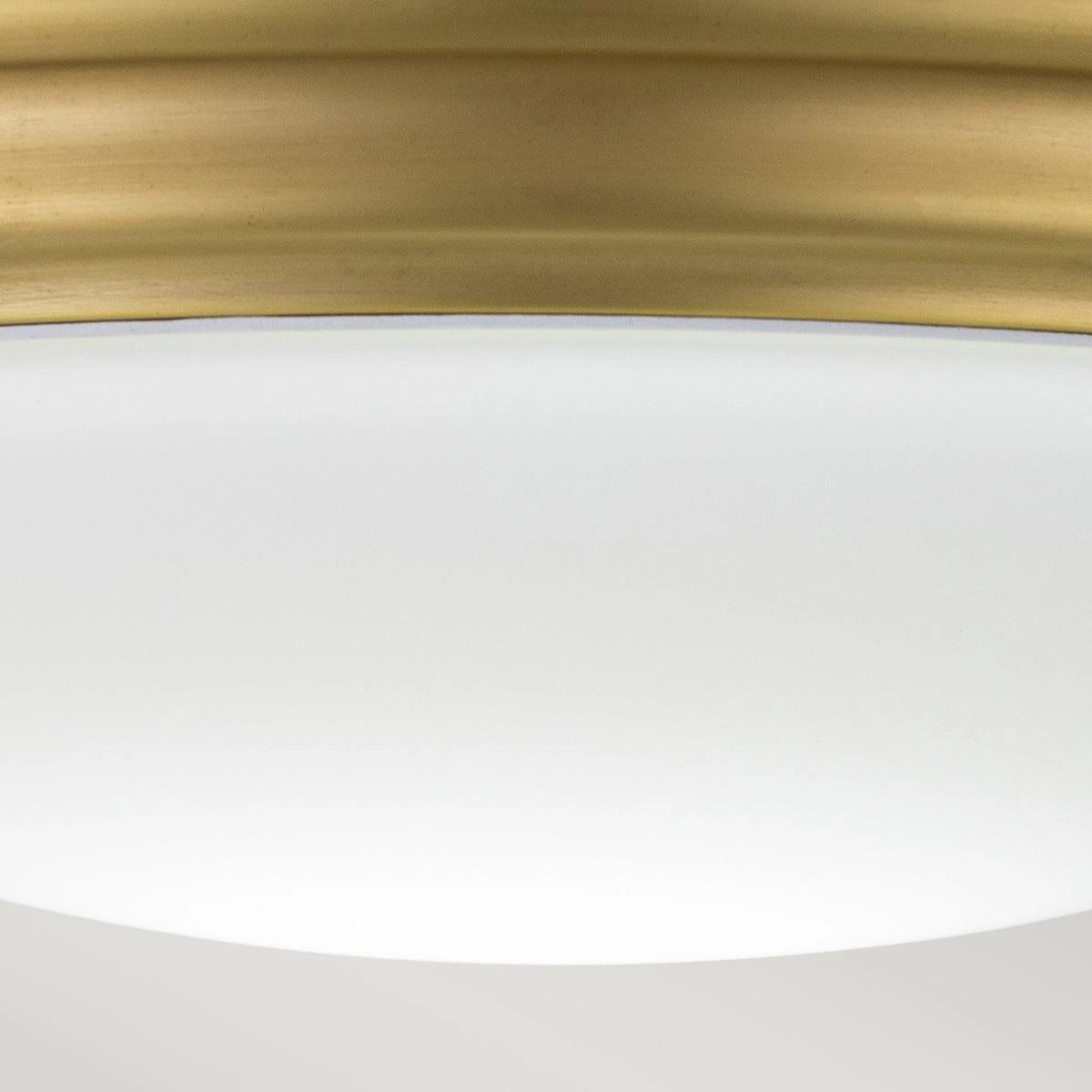 Elstead Brompton 1 Light Brass Bathroom Flush Mount
