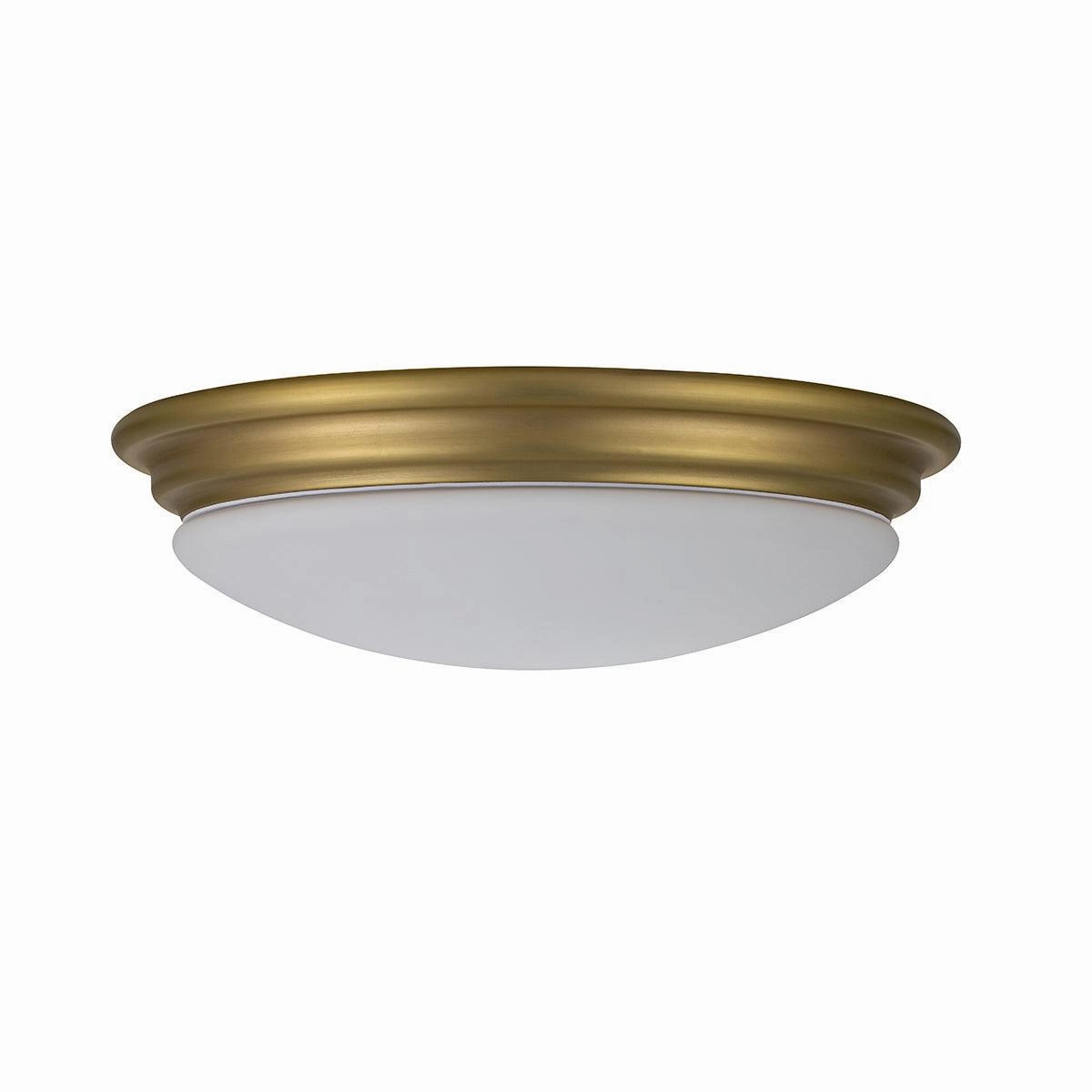 Elstead Brompton 1 Light Brass Bathroom Flush Mount