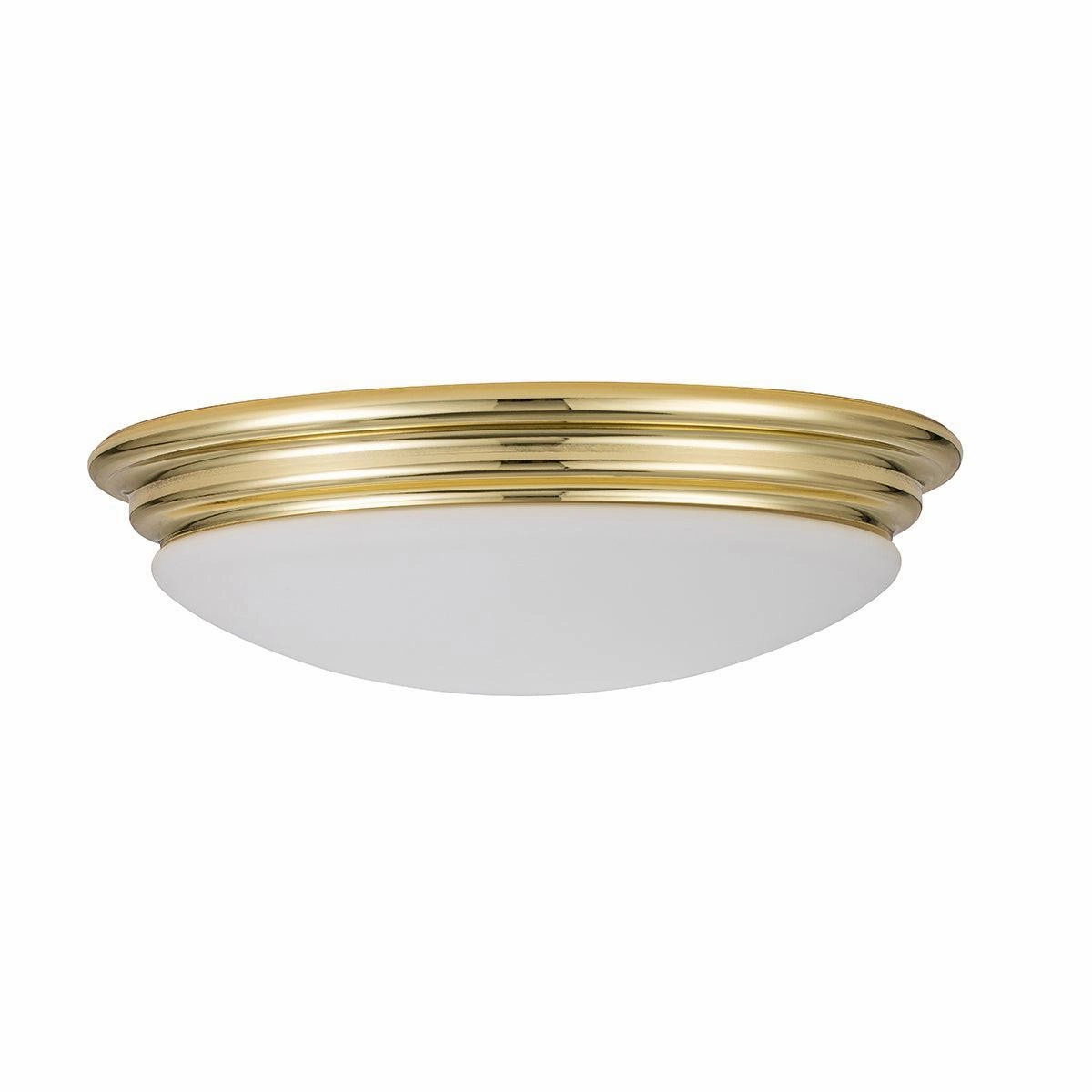 Elstead Brompton 1 Light Polished Brass Bathroom Flush Mount