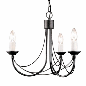 Elstead Carisbrooke 3 Light Black Chandelier white ceiling lamp