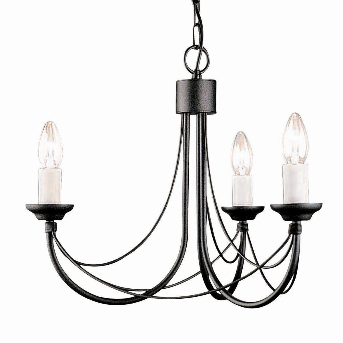 Elstead Carisbrooke 3 Light Black Chandelier white ceiling lamp