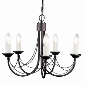 Elstead Carisbrooke 5 Light Black Chandelier ambient ceiling fixture