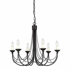 Elstead Carisbrooke 6 Light Black Chandelier white ceiling lamp