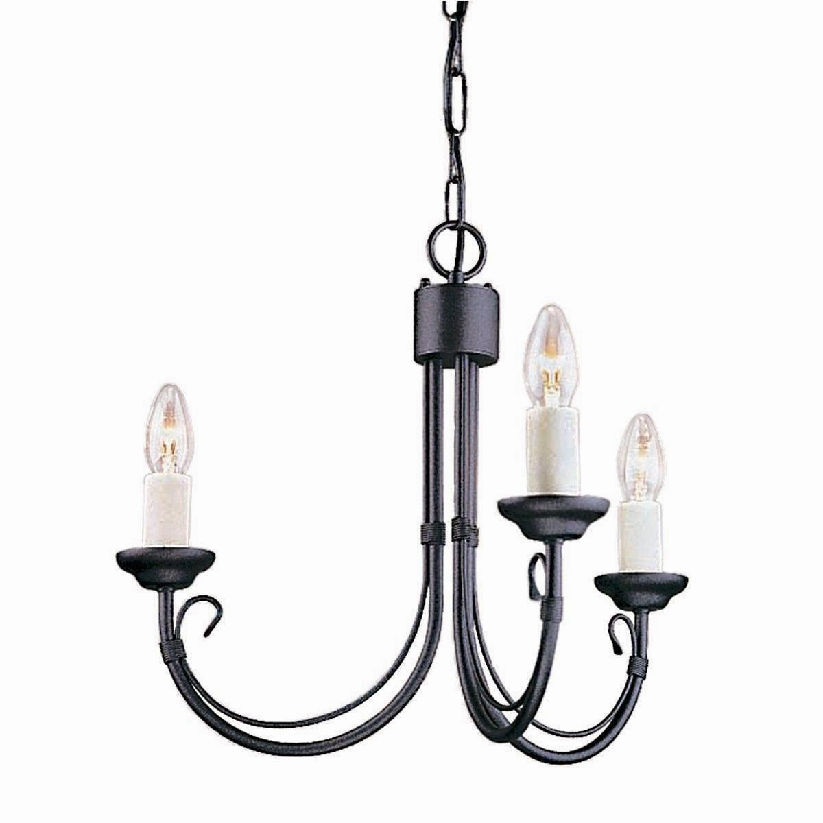 Elstead Chartwell 3 Light Black Chandelier ambient ceiling fixture