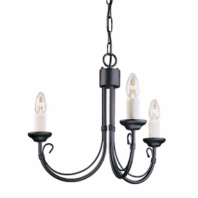 Elstead Chartwell 3 Light Black Chandelier white ceiling lamp
