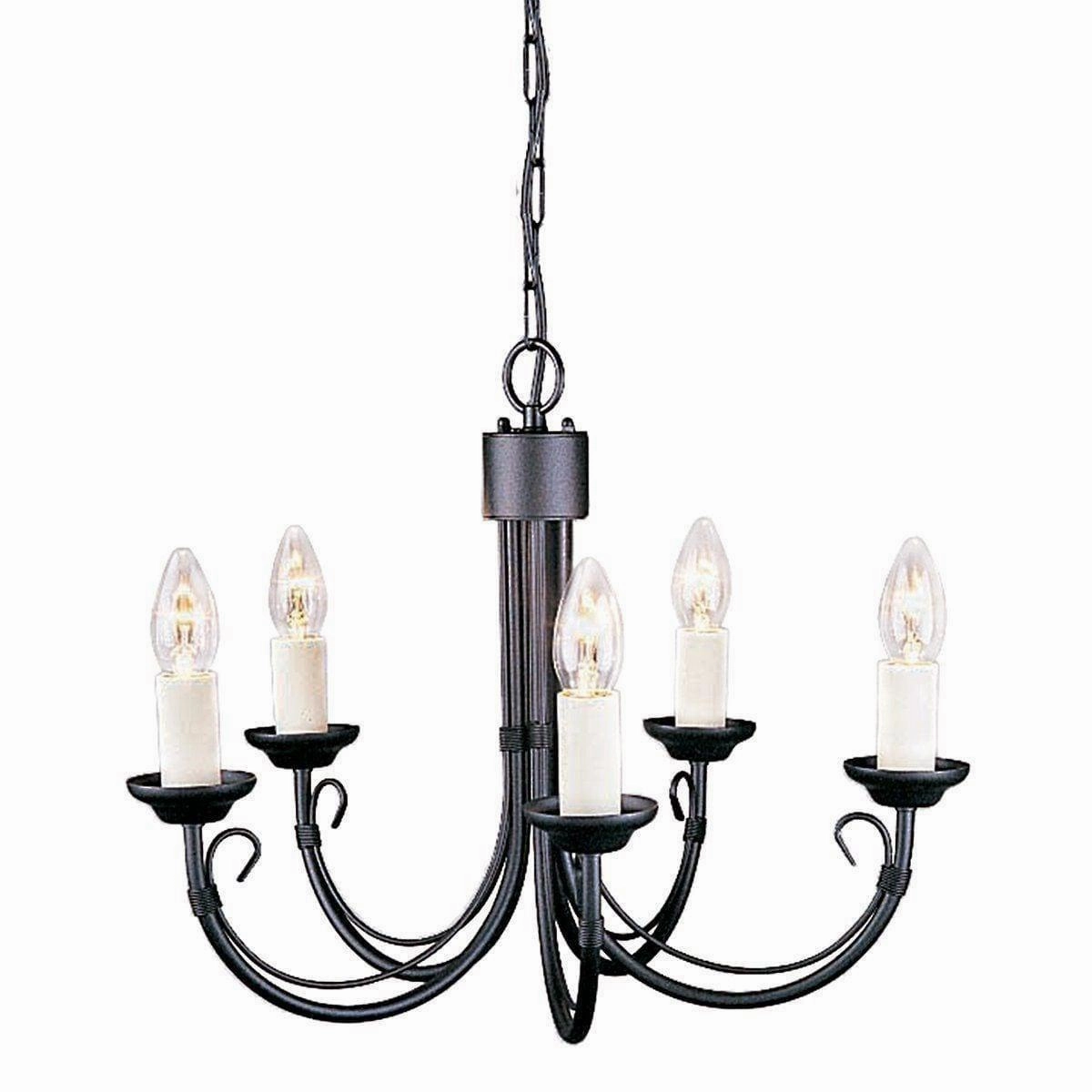 Elstead Chartwell 5 Light Black Chandelier ambient ceiling fixture