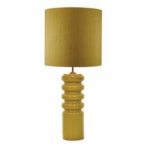 Elstead Contour Lime Glaze Ceramic Table Lamp - Lime Shade energy-saving LED light