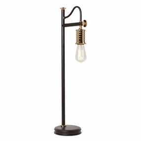 Elstead Douille 1 Light Black & Brass Table Lamp energy-saving LED light